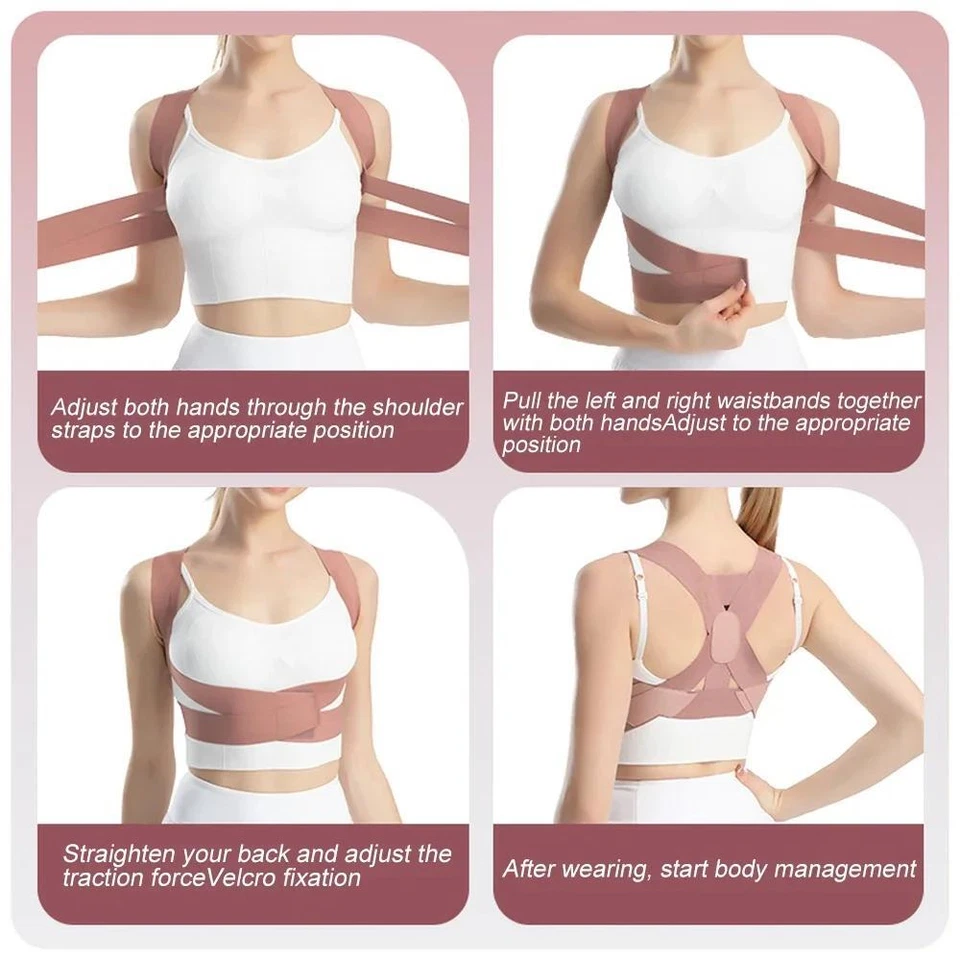 Corrector de postura con soporte de hombro invisible para hombres mujeres 1 pieza Foto 3 de 4