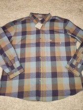 Eddie Bauer Shirt Mens XXL Teal Flannel Classic Camping Hiking Outdoors