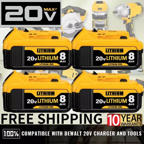 20V 5.0Ah 8.0Ah Replacement For DeWalt DCB206 20Volt Max Li-Ion DCB207 Battery - Picture 20 of 21