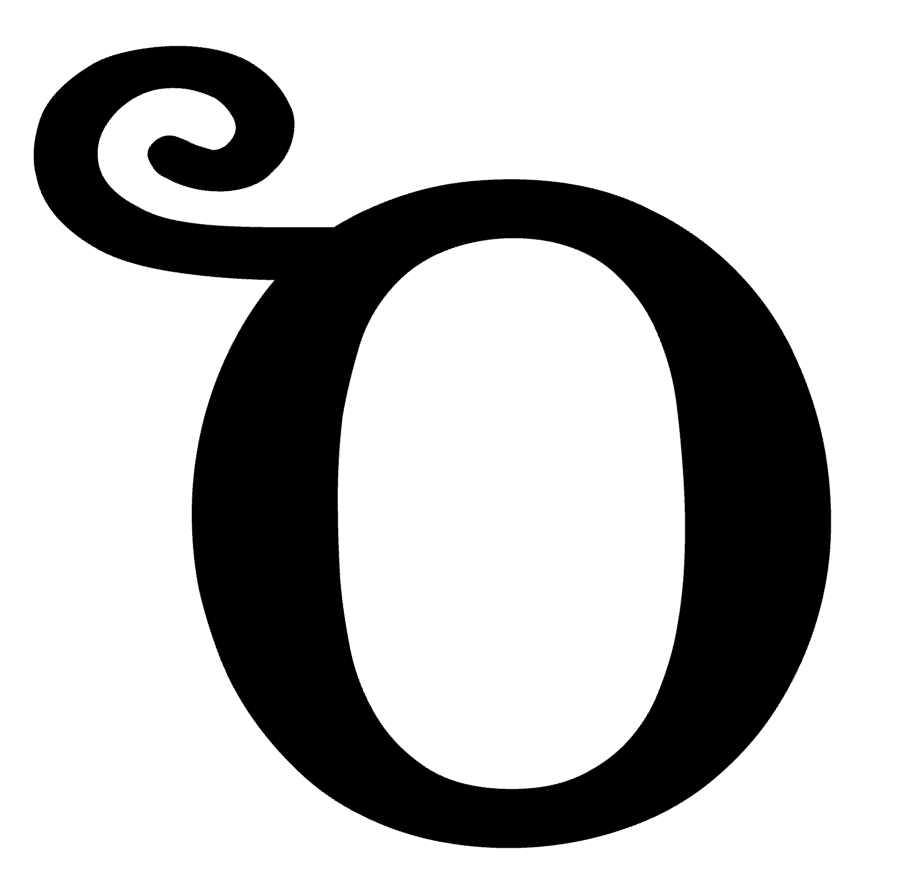 Curl Monogram Letter O Vinyl Decal Sticker For Home Cup Car Wall a1136