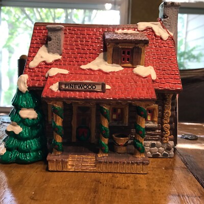 DEPT 56 SNOW VILLAGE PINEWOOD LOG CABIN #5150-0 RETIRED MINT IN ORIGINAL BOX