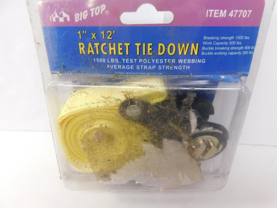 CORREA DE AMARRE DE TRINQUETE AJUSTABLE BIG TOP 1" X 12' 1500 LBS. FUERZA Foto 2 de 4
