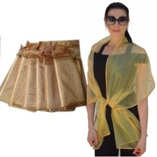 Wholesale Lot 10 Gold Wraps Shawls Scarves Wedding Bride Bridesmaid Made in USA