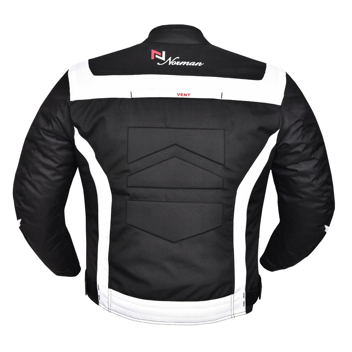 NORMAN Men's White Cordura Textile Motorcycle Jacket - CE Armour, Waterproof, Racing Style - View #3