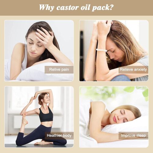Organic Castor Oil Pack Kit with Bamboo Cotton Compress - Picture 2 of 8