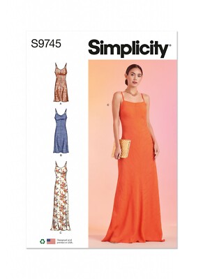 SIMPLICITY 9745 MISSES SLIP DRESSES Schnittmuster Größe 8 - 16 & 18 - 26