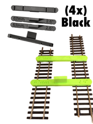 4x Black 67mm OO/HO Gauge Parallel Track Tools Model Railway Train 67mm / 2.6''