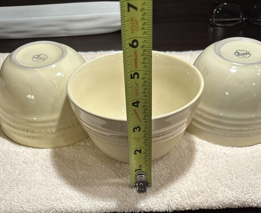 Vtg Gibson Everyday Dinnerware Light Yellow Soup ,Salad Cereal Bowl Set Of 3