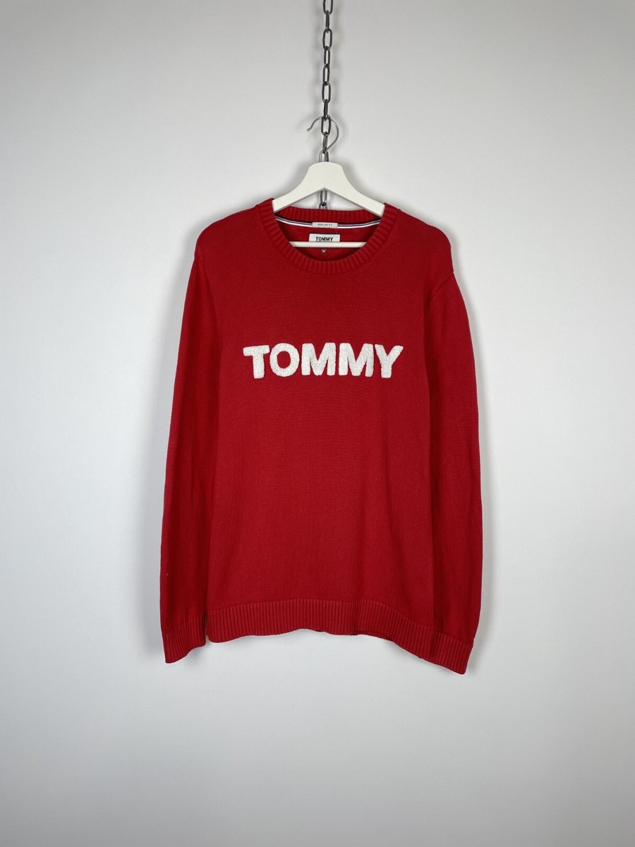 Tommy Hilfiger Jeans Sweater Knit Center Logo Red size M