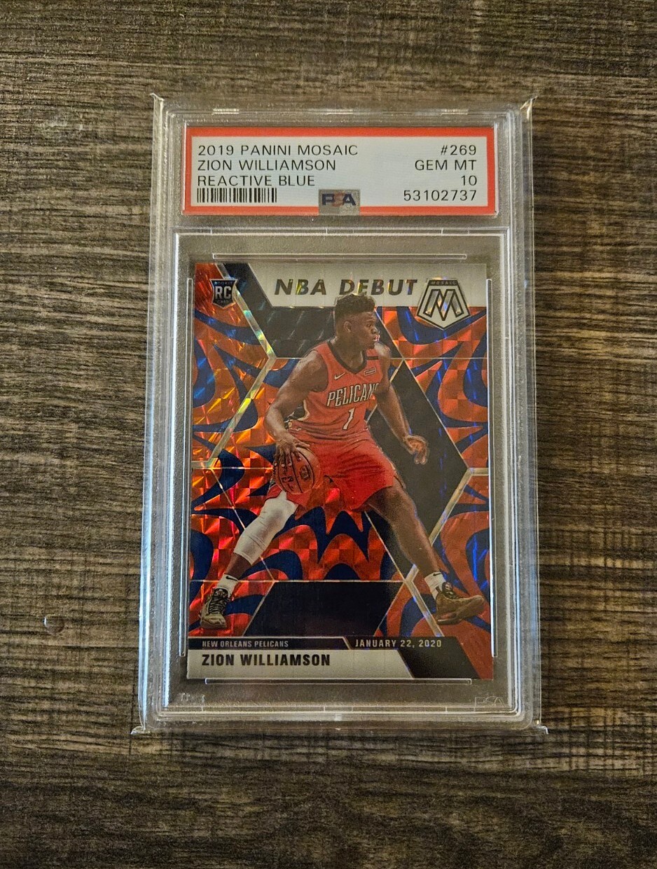 Zion Williamson 2019 Mosaic Reactive Blue NBA Debut Rookie #269 PSA 10 GEM MINT