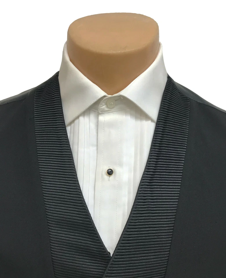 Colete smoking masculino Jean Yves preto lã costas inteiras casamento noivo pedreiro formatura médio - Imagem 3 de 4