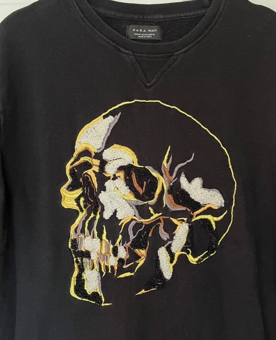 zara man skull t shirt