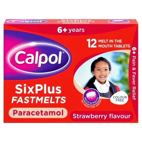 Calpol Fast melts Six Plus 250mg Strawberry Flavour Relief
