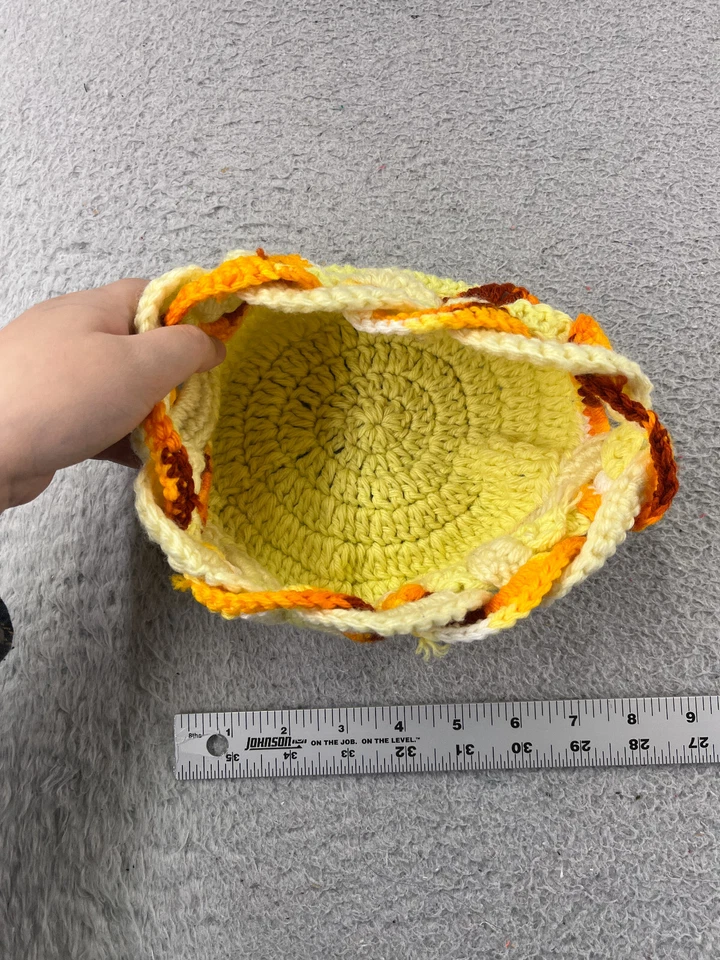 Hecho a mano Gorro Toque Juvenil Talla Única Amarillo Multicolor Crochet Tejido Acrílico Esquí Foto 3 de 4