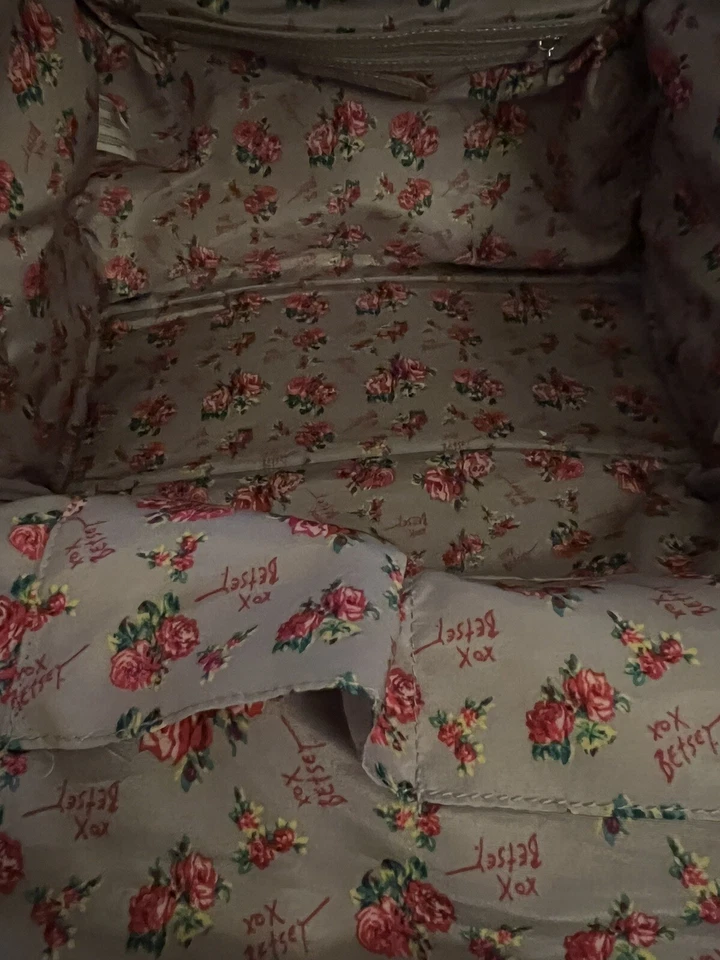 Сумка для подгузников большая Betsey Johnson New York розовая серая костяная - Изображение 4 из 4