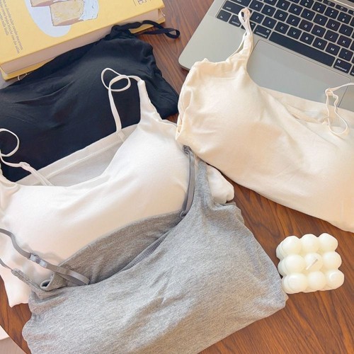 Solid Color Sling Camisole Adjustable Straps Crop Top New Lady Bra Summer - Picture 12 of 16