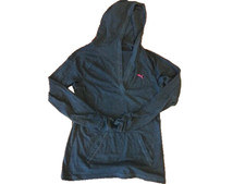 Women's Puma Dark Gray Running Hoodie Size Medium M EUC Pink Logo