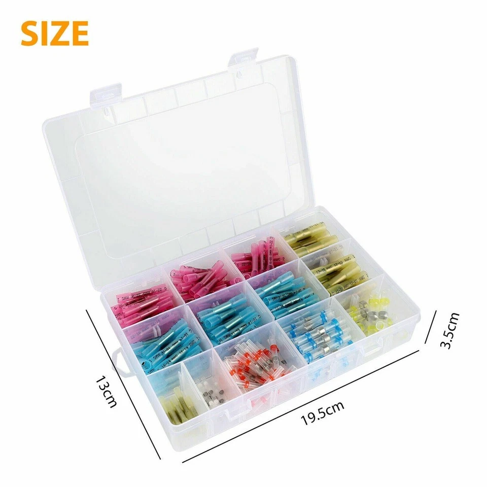 210pcs Heat Shrink Butt Crimp Connectors Mixed with Solder Seal Wire Connectors - Image 4 of 4