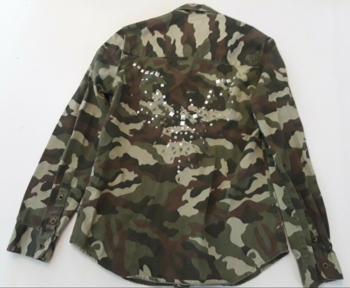 VANS Womens XS Camo Button Up Top Long 