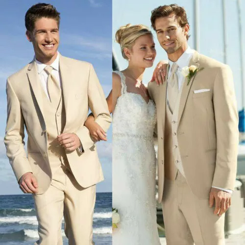 Beige wedding suits for groom top
