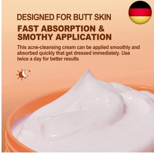 Gesäßpflege-Creme Gegen Pickel & Akne – Feuchtigkeitsspendend, Aufhellend, 100 Ml Für Zarte Haut