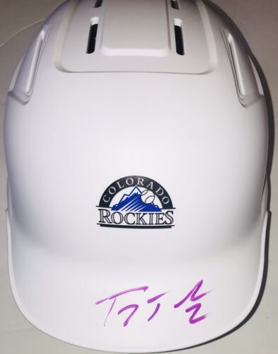 TROY TULOWITZKI SIGNED AUTOGRAPHED COLORADO ROCKIES F/S BATTING HELMET PROOF WOW - Picture 1 of 3
