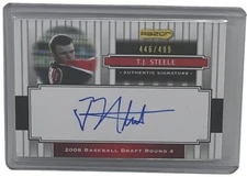 T.J. Steele 2008 Razor Signature Series #446/499 On Card Autograph Insert #198