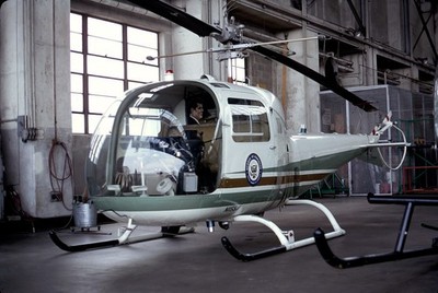 Bell 47j, N1155W, bei Washington National, 1970, Flugzeugdia