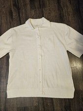 NEW James Street Co Sweater Shirt X-Large Ivory Off White Cotton / Cashmere XL