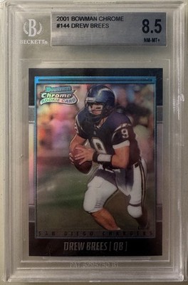 2001 Bowman Chrome #144 Drew Brees Refractor Rookie /1999  BGS 8.5