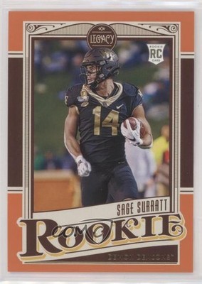 2021 Panini Legacy Rookies Orange /199 Sage Surratt #156 Rookie RC 00gy