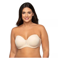 Vanity Fair Sz 34B Beauty Back Strapless Full Figure Underwire Beige Bra OS13-26