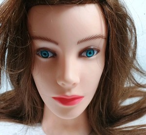 Mannequin Head Real Human Hair 20"L Cosmetology School Natural Growth Uncut