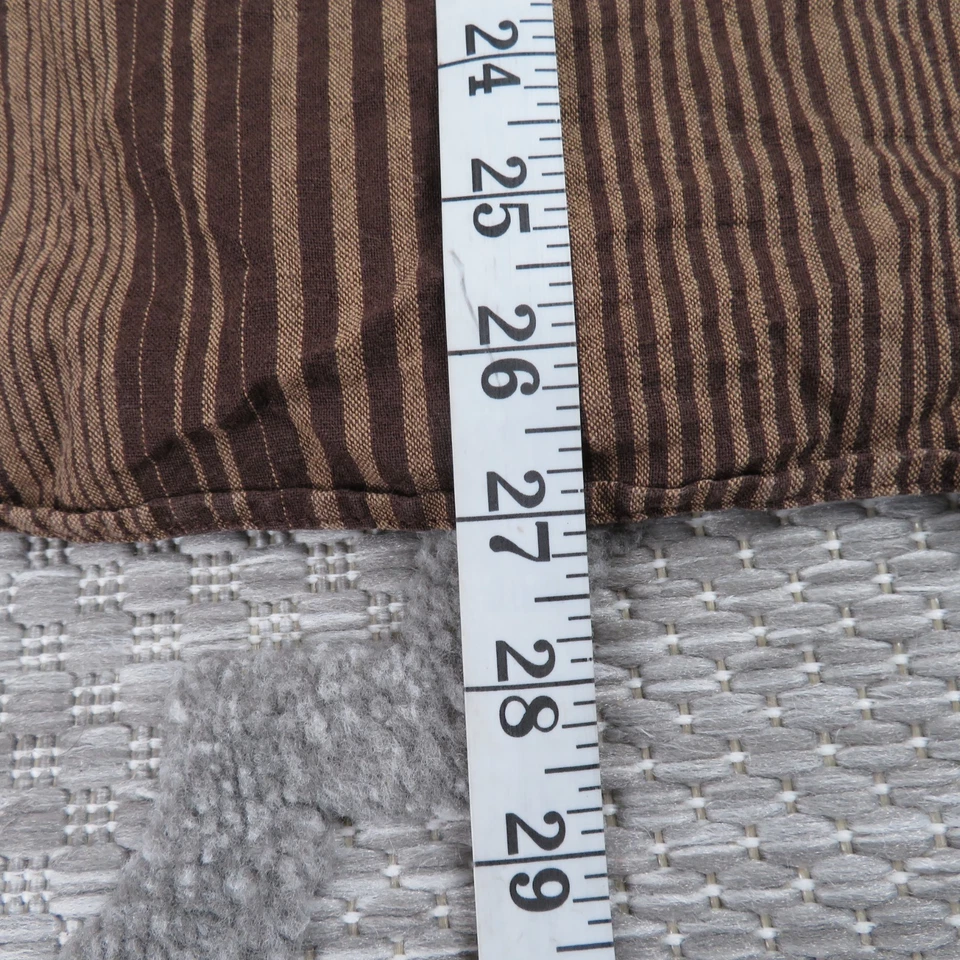 Banana Republic Shirt Mens Medium Brown Linen Slim Fit Vertical Striped Vacation - Image 4 of 4