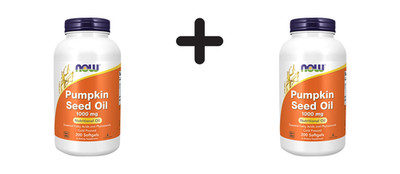 2 x Now Foods Pumpkin Seed Oil 1000 mg (200 softgels) (99,36 EUR/kg)