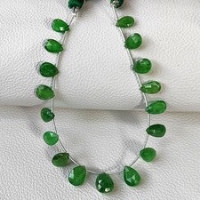 Tanzania Tsavorite Green Garnet Strand 7" Pear Faceted Beads 9x7 mm to 12x9 mm