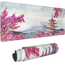 Gaming Mouse Pad Large Japanese Cherry Blossom 35.5 x 15.7 Inch Non-Slip Mat