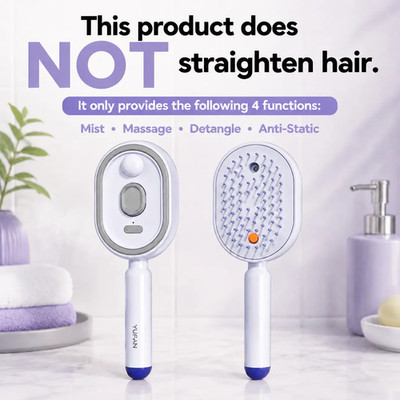 Electric Hair Massage Brush with Mist Spray   Self-Cleaning Anti-Tangle Air Cush