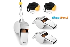 Stainless Steel Whistle - Metal Coaches Lifeguard Sports Training Loud