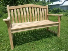 Teak Sitzbank Bank Gartenbank Holzbank Teakbank Parkbank Schlossgarten 120cm