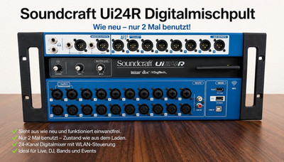 Soundcraft Ui24R Digitalmischpult 24-Kanal Rack, WLAN, Effekte, 20 Mic