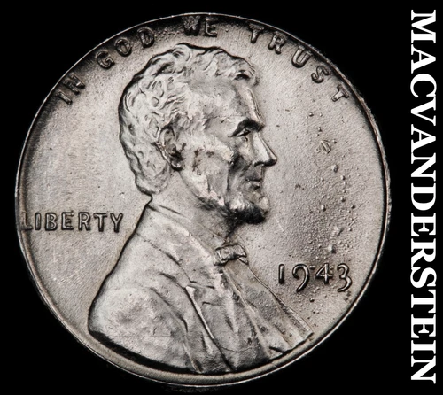 1943 Lincoln Wheat Cent-Super Choice Gem BU ++++ Lustrous No Reserve #i4427
