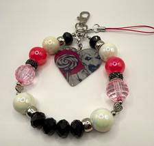 Beaded Heart Dangle Charm Bracelet Multicolor...