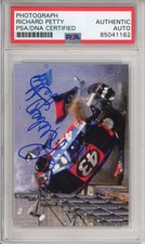 RICHARD PETTY NASCAR CRASH SIGNED PHOTOGRAPH AUTOGRAPH PSA DNA CERTIFIED PICTURE