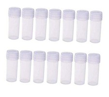 50 Pcs Plastic Sample Bottles Mini Clear Storage Case with Lid, 5ML Small