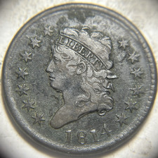 1814 1c Classic Head Large Cent. Attractive Circulated Details, Corrosion