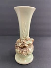 MCM 1960s McCoy Green And Brown Pottery BIRDS in NEST Vase USA 7.85”T
