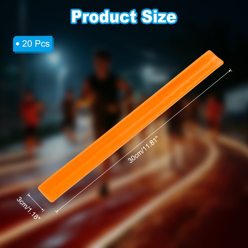 6 Bracelets Réfléchissants Slap – Orange, PVC, Pour Running Et Sécurité