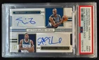 2024-25 National Treasures Kevin Garnett Anthony Edwards Gold Auto #3/5 PSA 9