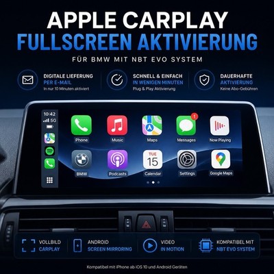 Apple CarPlay Freischaltung Vollbild | BMW NBT EVO Aktivierung per E-Mail